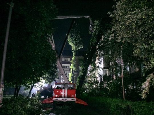 Стихия разбушевалась: в Киеве огромное дерево рухнуло на жилой дом (фото)
